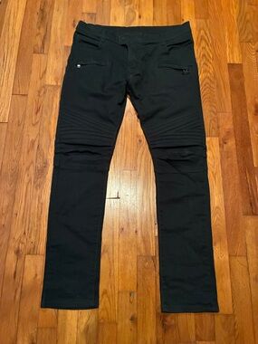 Balmain Black Quilted-Panel Pants